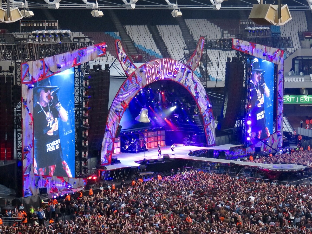 AC/DC performing at London's Olympic Stadium