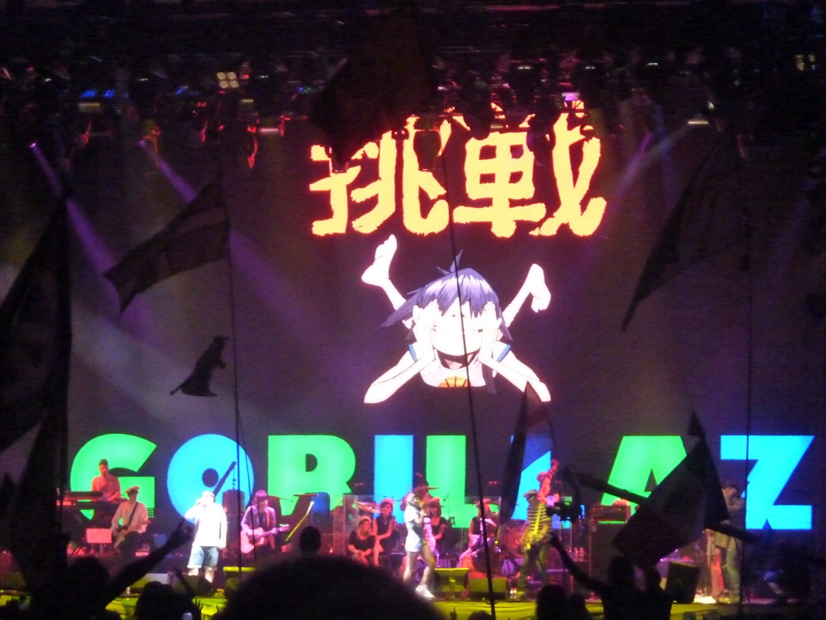 Gorillaz performing live in 2010