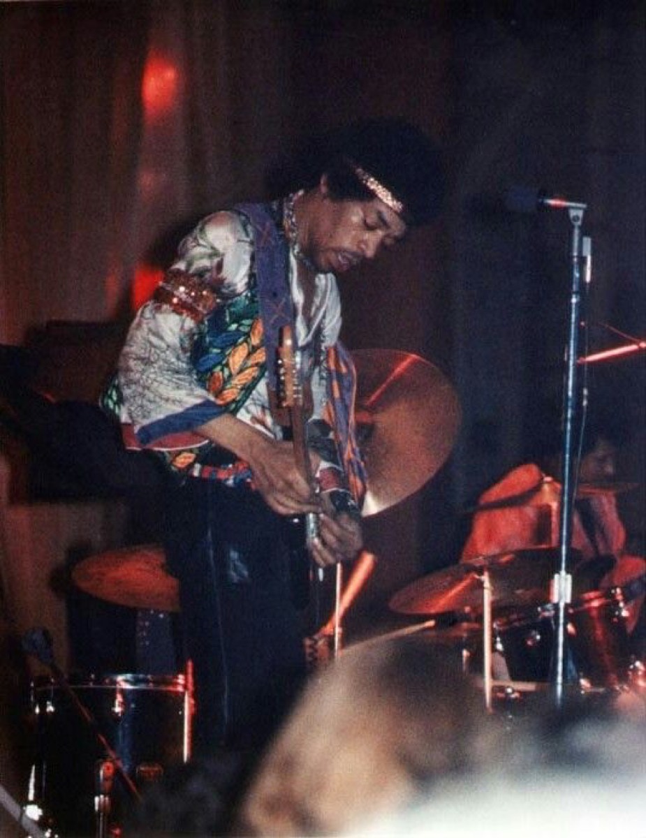 Jimi Hendrix performing in concert in 1970