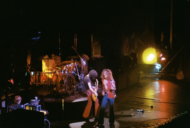 Led Zeppelin on stage in Chicago in 1975